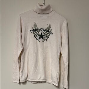 Harley-Davidson White Turtleneck Top